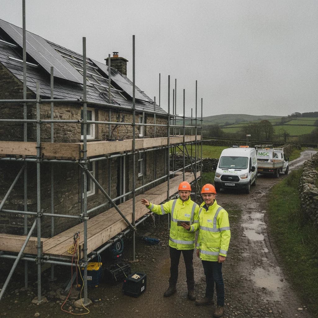 MGC solar team on site in West Wales